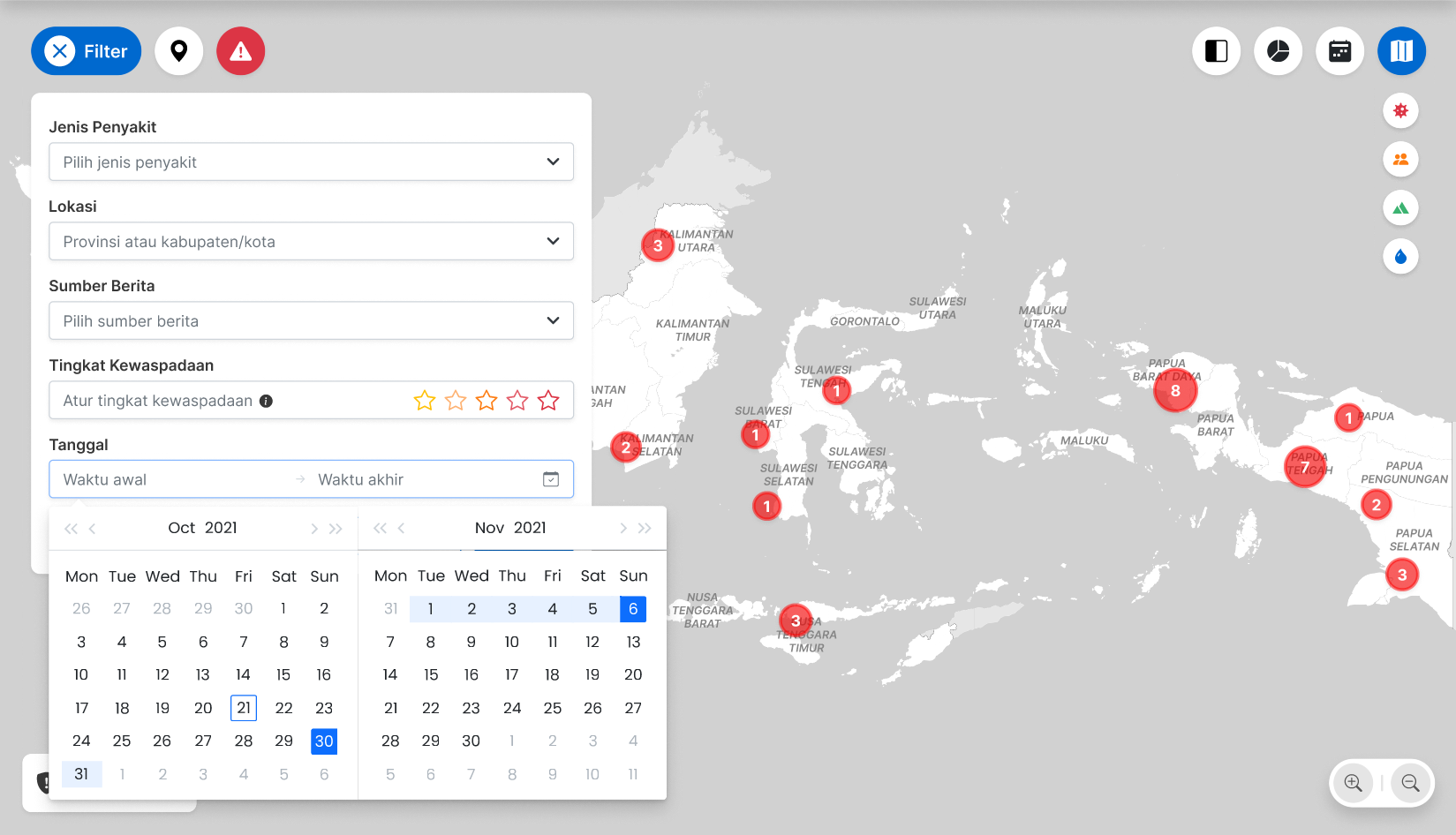 Pencarian berdasarkan tanggal